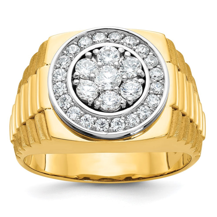 Men's Yellow  Gold Cluster Ring Mounting
