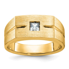 Men's YG Solitaire Ring with Satin Finish Mounting