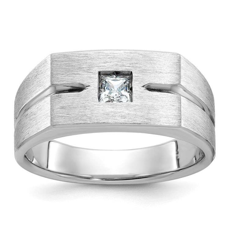 Men's WG Solitaire Ring with Satin Finish Mounting