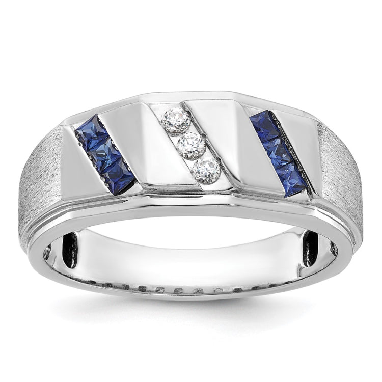 Men's White Gold Ring with Satin Finish Mounting
