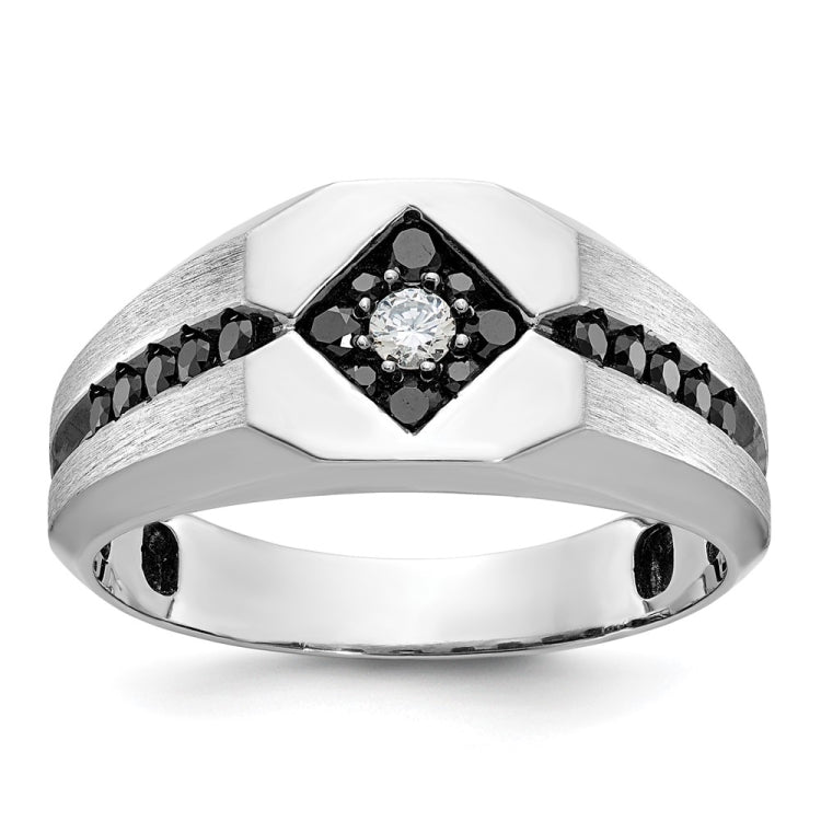 Men's White Gold 1/2ct tw Black and White Diamond Ring Mounting
