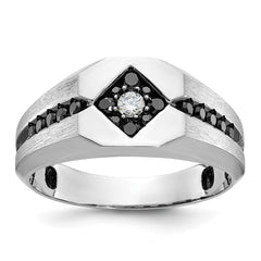 Men's White Gold 1/2ct tw Black and White Diamond Ring Mounting