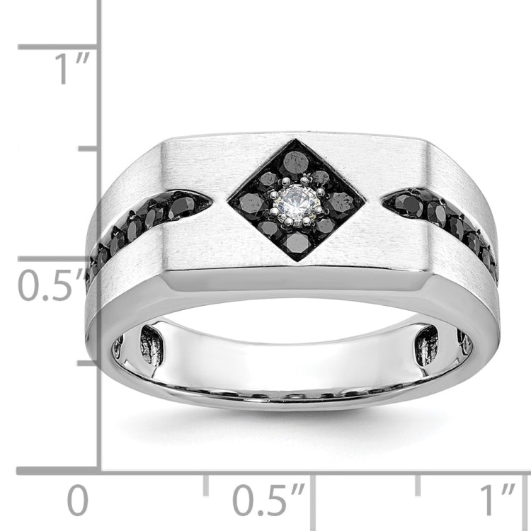 Men's White Gold 5/8ct tw Black and White Diamond Fashion Ring Mounting
