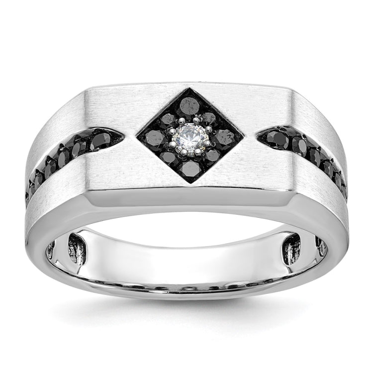 Men's White Gold 5/8ct tw Black and White Diamond Fashion Ring Mounting