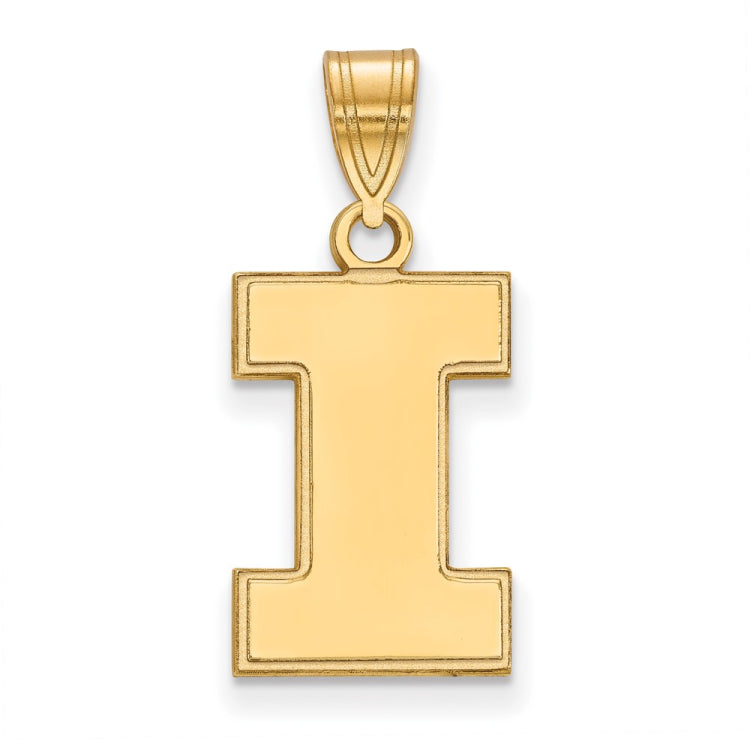 14k Gold LogoArt University of Illinois Letter I Medium Pendant