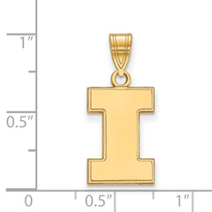 14k Gold LogoArt University of Illinois Letter I Medium Pendant