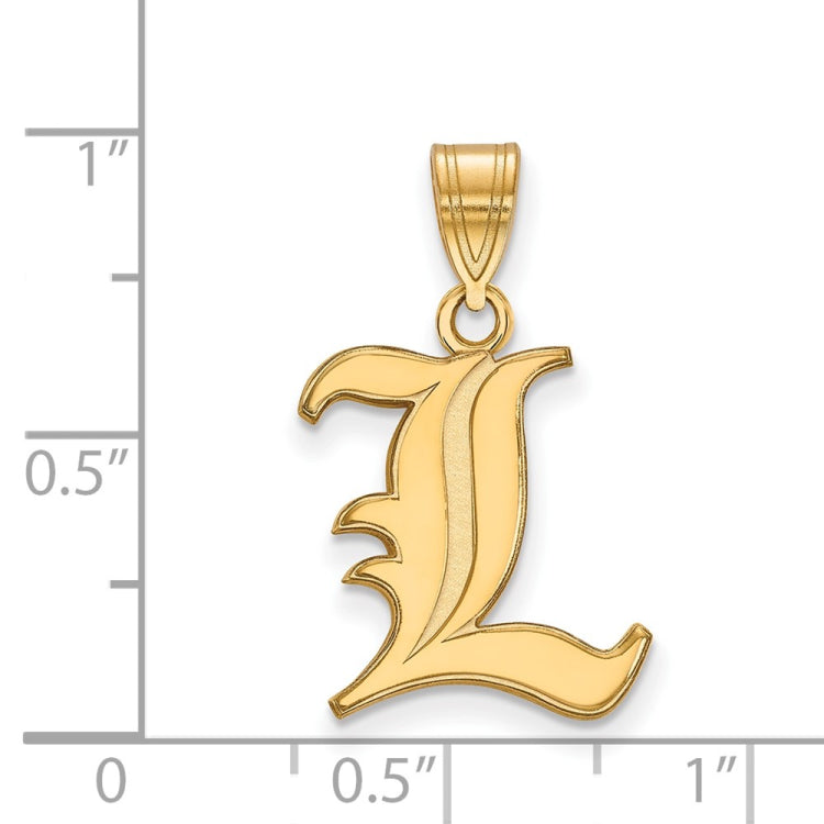 14k Gold LogoArt University of Louisville Letter L Medium Pendant