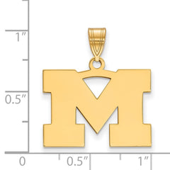 14k Gold LogoArt University of Michigan Letter M Medium Pendant