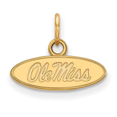 14k Gold LogoArt University of Mississippi Ole Miss Extra Small Oval Pendant
