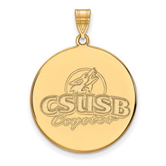 14k Gold LogoArt California State University San Bernardino Coyotes Extra Large Disc Pendant