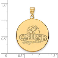 14k Gold LogoArt California State University San Bernardino Coyotes Extra Large Disc Pendant