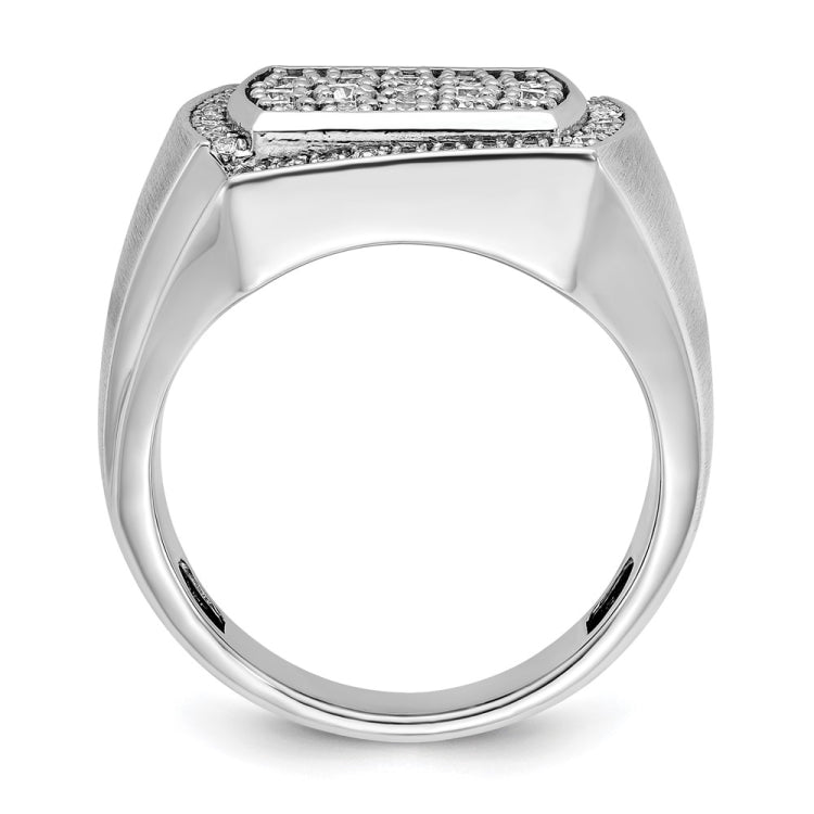 Men's WG Diamond Cluster Ring with Soft Satin Finish Sides Mounting