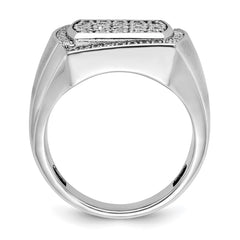 Men's WG Diamond Cluster Ring with Soft Satin Finish Sides Mounting
