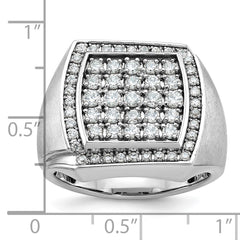Men's WG Diamond Cluster Ring with Soft Satin Finish Sides Mounting