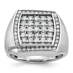 Men's WG Diamond Cluster Ring with Soft Satin Finish Sides Mounting