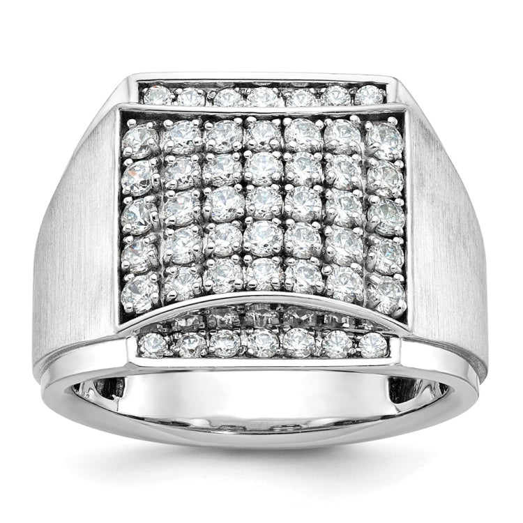 Men's WG Cluster Ring with Soft Satin Finish Sides Mounting