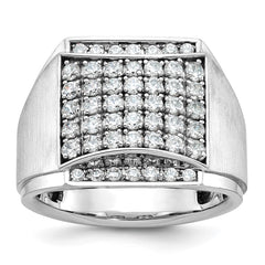 Men's WG Cluster Ring with Soft Satin Finish Sides Mounting