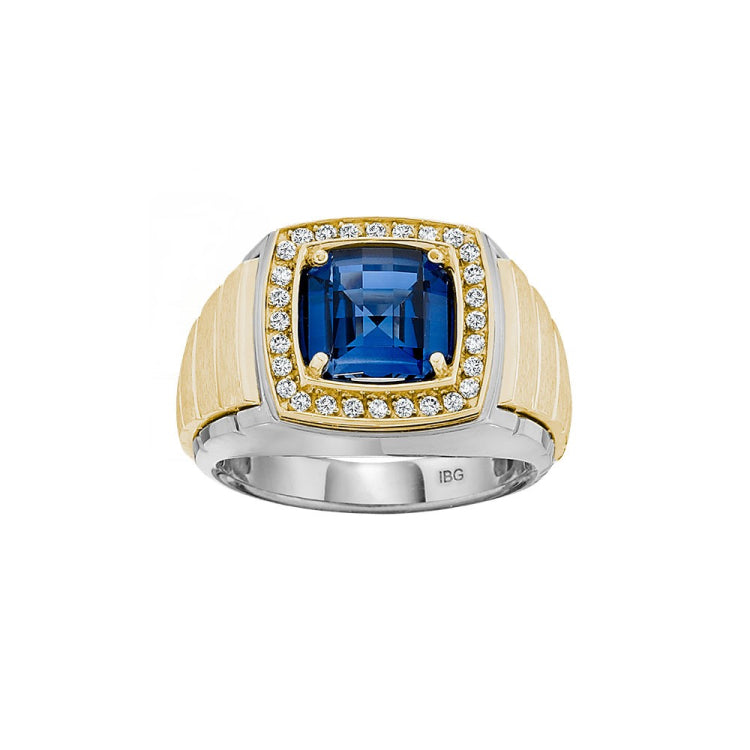 Men's Two-tone 1/4ct tw Diamond Checkerboard Ring Mounting