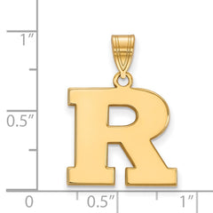 14k Gold LogoArt Rutgers University Letter R Medium Pendant