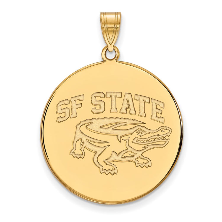 14k Gold LogoArt San Francisco State University Extra Large Disc Pendant