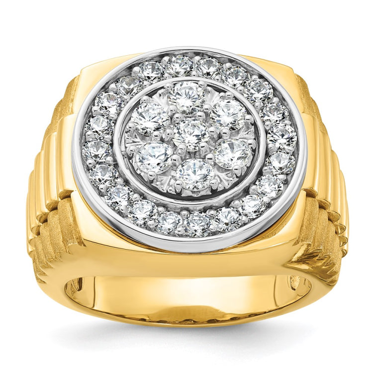 Men's YG 2ct tw Dia Cluster/Dia Bezel Ring  (YG Shank & Panels) Mounting