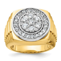 Men's YG 2ct tw Dia Cluster/Dia Bezel Ring  (YG Shank & Panels) Mounting