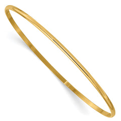 14k 2mm Solid Polished Half-Round Slip-On Round Bangle Bracelet