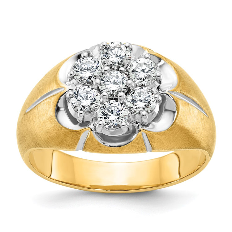 Men's Cluster with Satin Finish and Rhodium Accent Mounting