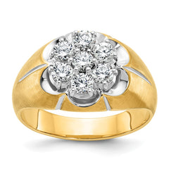Men's Cluster with Satin Finish and Rhodium Accent Mounting