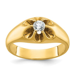 Men's 1/4ct Diamond Solitaire Ring with Bright Polish Finish Mounting