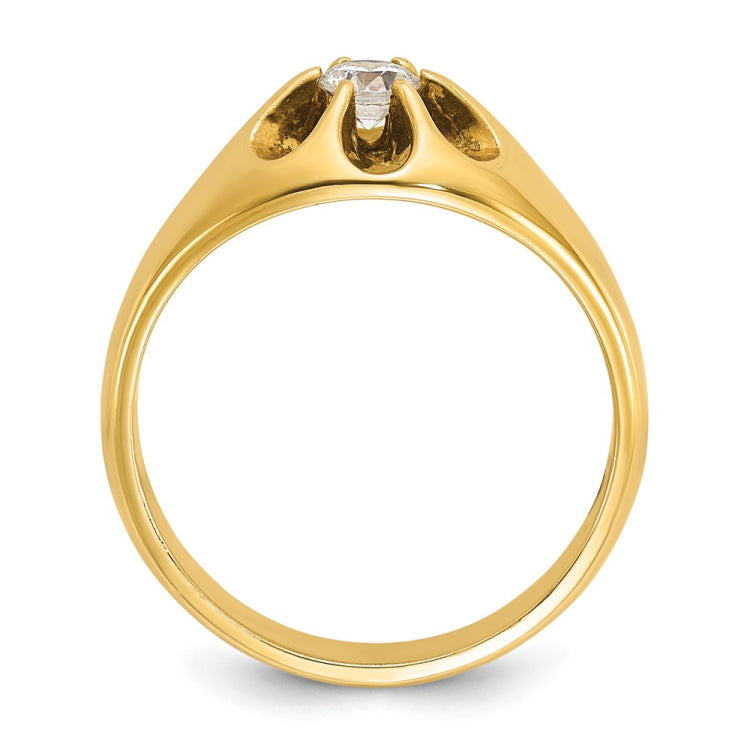 Men's 1/4ct Diamond Solitaire Ring with Bright Polish Finish Mounting