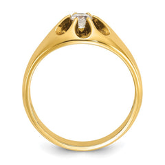 Men's 1/4ct Diamond Solitaire Ring with Bright Polish Finish Mounting