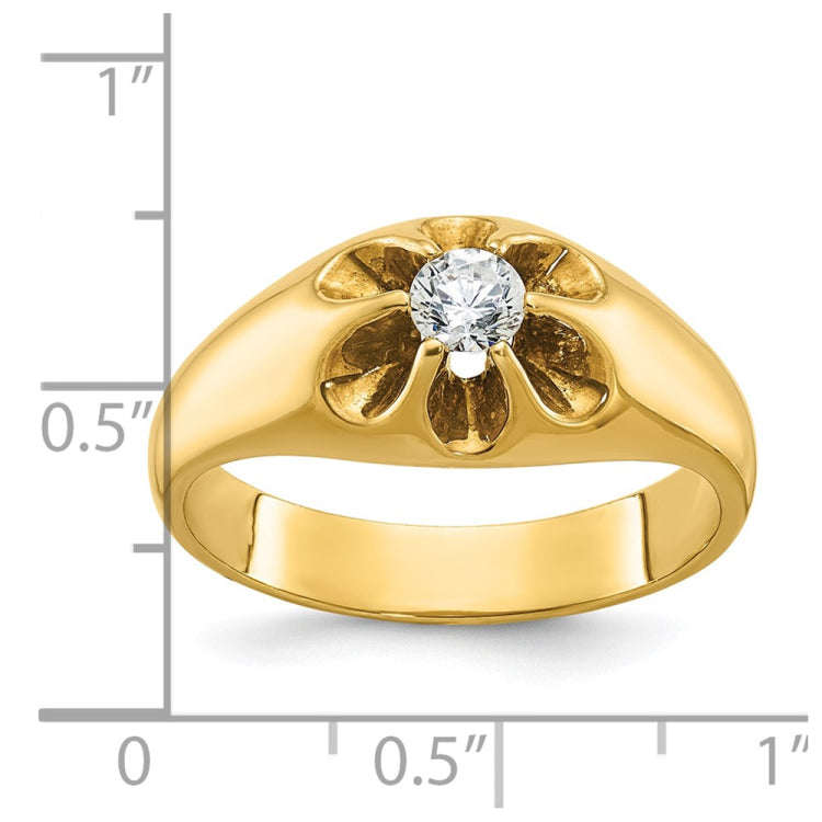 Men's 1/4ct Diamond Solitaire Ring with Bright Polish Finish Mounting