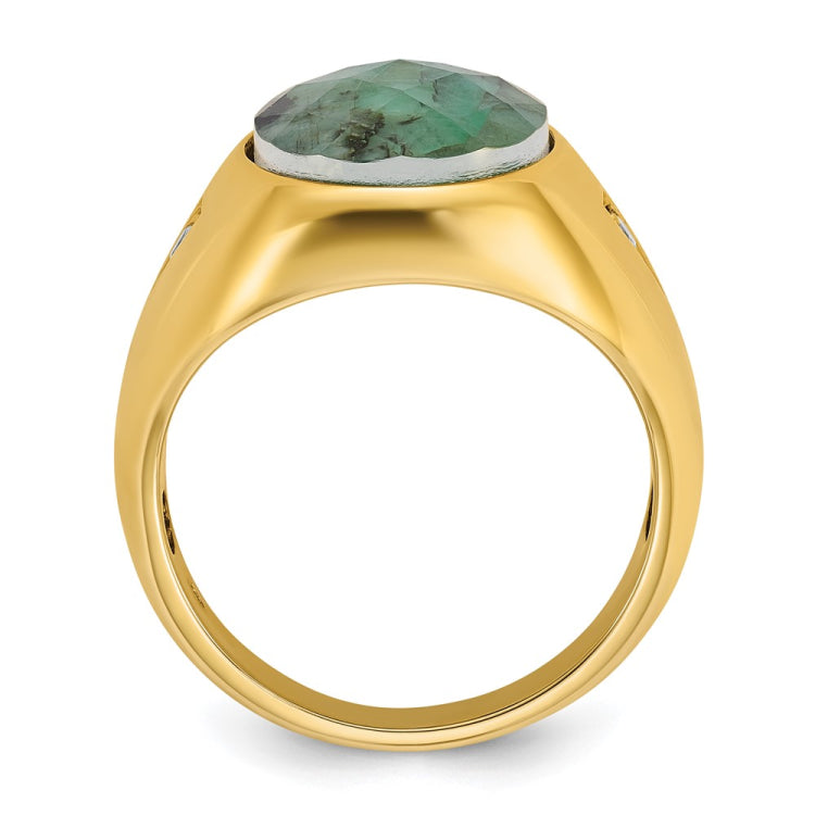 GTS YG DIA/EMERALD DOUBLET RING Mounting