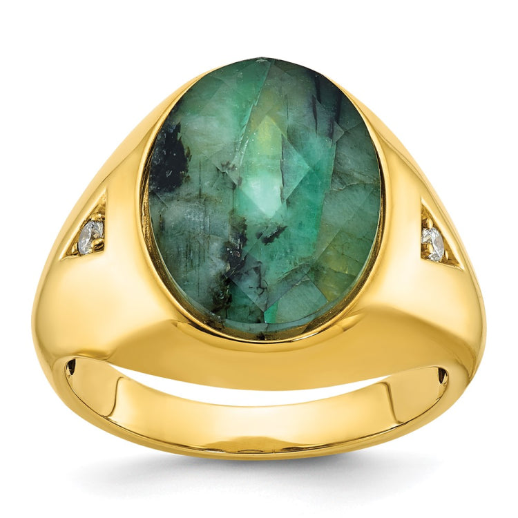 GTS YG DIA/EMERALD DOUBLET RING Mounting