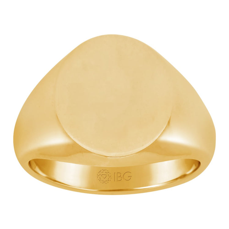 YELLOW GOLD OVAL SIGNET RING 16X14