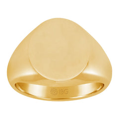 YELLOW GOLD OVAL SIGNET RING 16X14