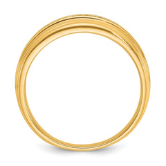 IBGoodman 10k Men's Polished Satin and Grooved 5-Stone 1/20 Carat BB Quality Diamond Ring