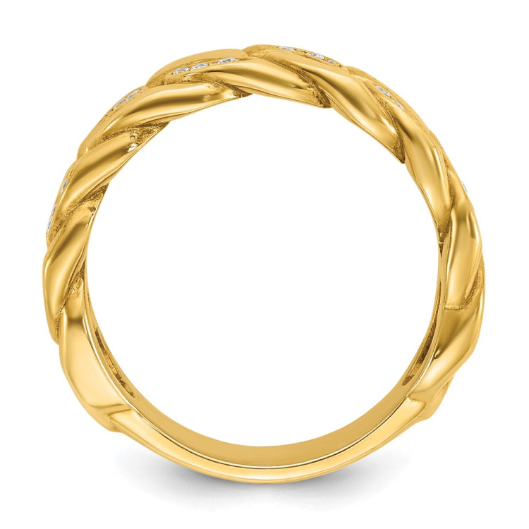 10K Polished Diamond Men's Ring