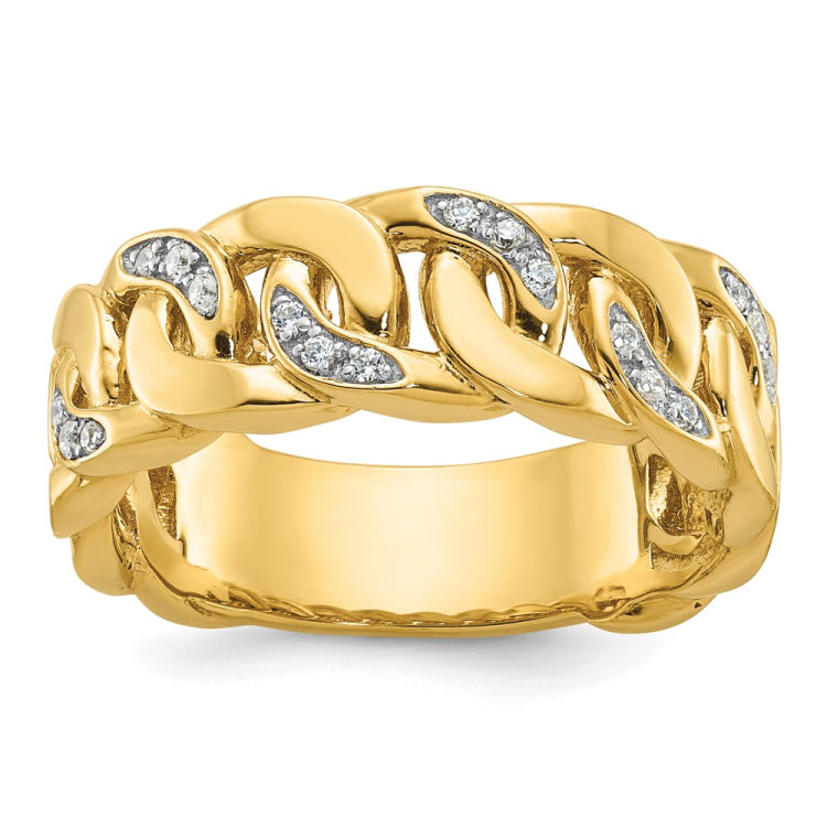 14k IBGoodman Men's Cuban Link Design Diamond (BB) Complete Ring