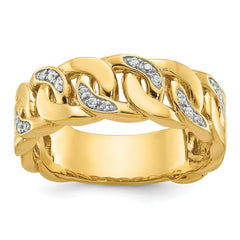 14k IBGoodman Men's Cuban Link Design Diamond (BB) Complete Ring