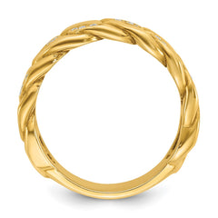 14k IBGoodman Men's Cuban Link Design Diamond (BB) Complete Ring