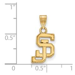 14k Gold LogoArt San Jose State University S-J Small Pendant
