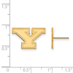 14k Gold LogoArt Youngstown State University Letter Y Small Post Earrings