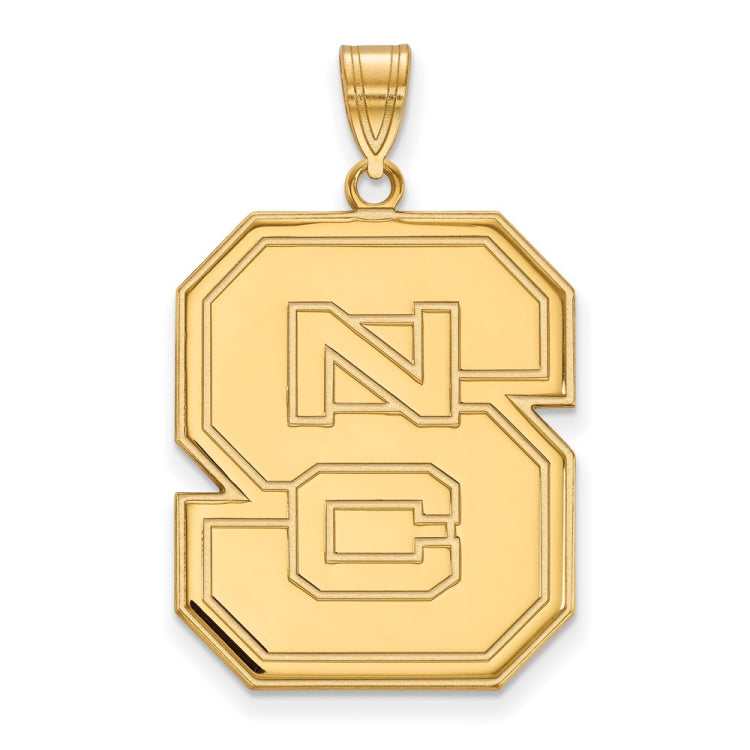 14k Gold LogoArt North Carolina State University N-C-S Extra Large Pendant