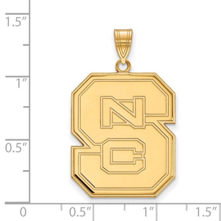 14k Gold LogoArt North Carolina State University N-C-S Extra Large Pendant