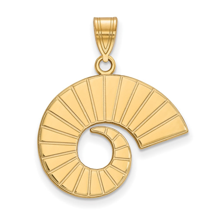 14k Gold LogoArt Colorado State University Ram Horn Large Pendant