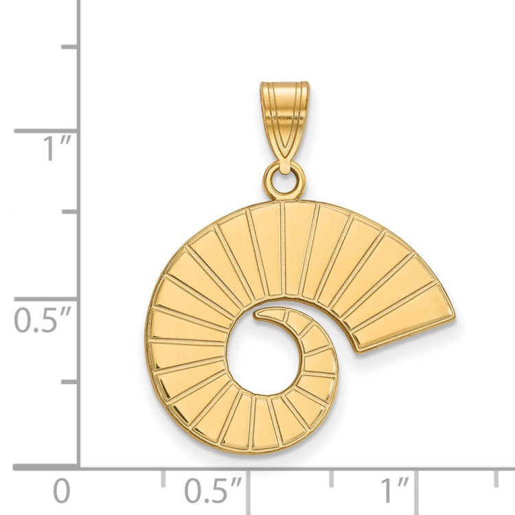 14k Gold LogoArt Colorado State University Ram Horn Large Pendant