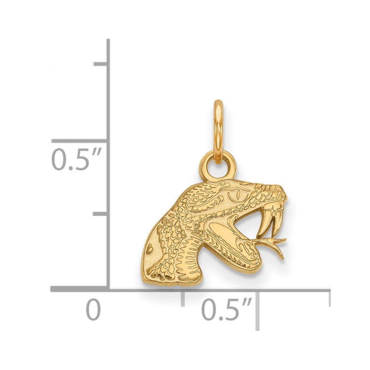 14k Gold LogoArt Florida A and M University Rattler Extra Small Pendant