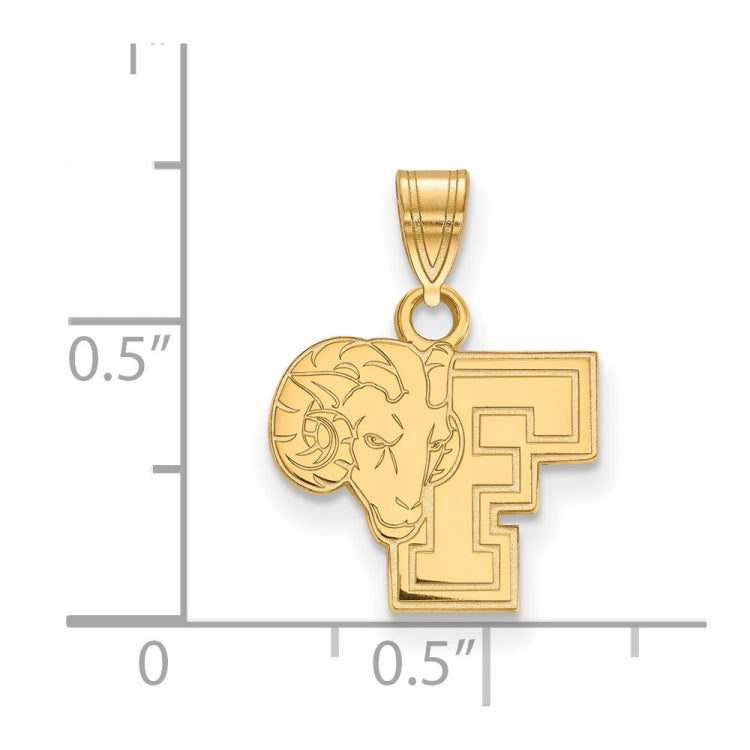 14k Gold LogoArt Fordham University Ram Small Pendant
